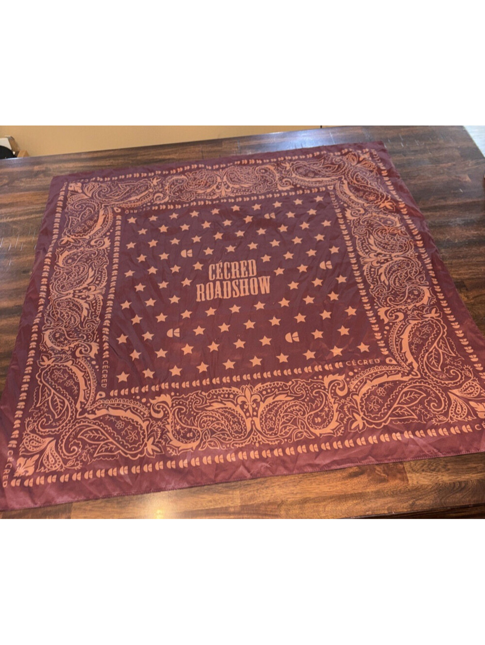 Beyonce Cowboy Carter Tour Cécred Roadshow Scarf Brown Satin Paisley Bandana
